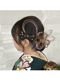 成人式 シンプルなシニヨンヘア