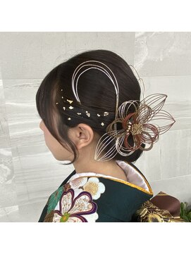 サロン Salon アイ アート 成人式 シンプルなシニヨンヘア