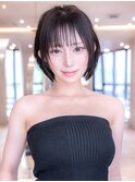 20代30代大人かわいいくびれレイヤーボブ韓国黒髪スタイル