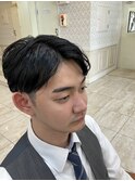 メンズ刈り上げセンターパート