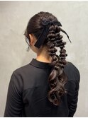 【藤沢ヘアセット】ツインポニーあみおろしアレンジ