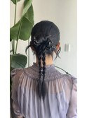 ヘアセット/リボンカチモリ/タイトヘア