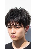 越谷/ナチュラルアップバング×ツーブロック/波巻きスパイラル