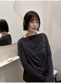抜け感ウェットミニボブ