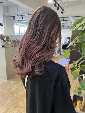 メリー オオサカ(Merly Osaka) 人気!中明度のピンクバレイヤージュ_pink brown_