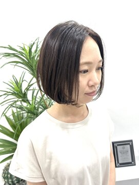 アイコニックナゴヤ(AIconic nagoya) ニュアンスナチュラルボブ暗髪（by山守）