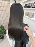 韓国 くびれロング レイヤー ワンホンヘア 小顔前髪