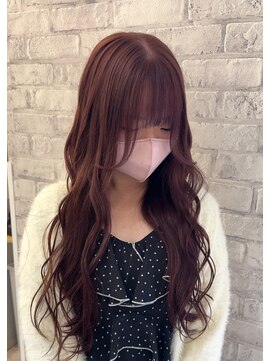 リプル(RIPPLE) 越谷 埼玉 ブリーチなしダブルカラー ピンクカラー runa