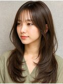 ナチュラルロング×大人レイヤー|艶×抜け感の王道スタイルUP