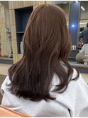 レイヤーボブリーチなしダブルカラーミディアム春カラー縮毛矯正