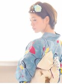 アレンジ帯がかわいいショートヘアーの浴衣スタイル♪