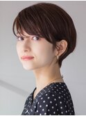 マッシュショート 大人可愛い うる艶髪 暖色系カラー 30代40代