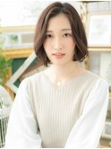 大人フェミニン前下がり小顔かきあげボブa志木20代30代40代50代