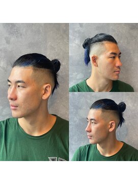 メグロバーバーショップロッポンギ 目黒六(MEGURO BARBER SHOP 6PPONGI) マンバンフェード×ブルーメッシュ