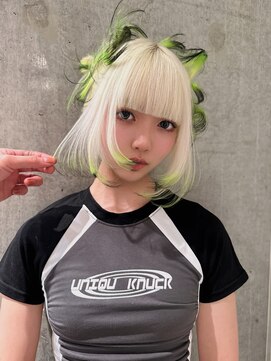 モニカ(MONIQA) 【ホワイト裾カラー】ブリーチデザインカラー