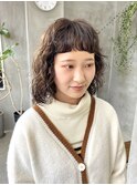 ミディアムウェーブパーマ　くるくる　スパイラル