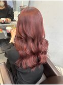 イメチェンハッシュカットフルバング似合わせレッドブラウン