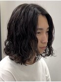 波巻きパーマツイストパーマメンズボブ