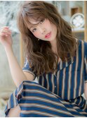 前髪パーマ韓国風巻き抜け感フェザーロングh4上尾20代30代40代