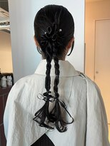 ヘアセット　ヘアアレンジ　お呼ばれヘア　カチモリ　丸の内