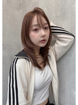 ラベル 渋谷(LAVEL) チャコールグレーミディアムレイヤーカット髪質改善渋谷