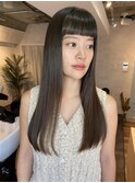 オン眉ロングヘアサラツヤ艶髪縮毛矯正