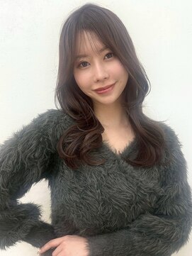 ロング顔まわりレイヤー韓国くびれヘア