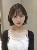 ひし形レイヤーボブハッシュ/顔周り/オリーブベージュ/0630
