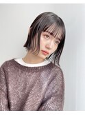 外ハネボブ　ミニボブ　シアーカラー　大人かわいい