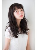 揺らぎロング/黒髪ロング/抜け感ロング/大人ガーリー/フェミニン