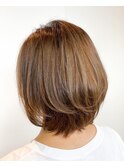 20代/30代/40代/ひし形レイヤーボブお洒落ハイライト
