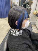 ヘアサロン ドットプラス 町田店(dot. plus) フェスフレーミング×ボブ×ブルー