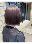 切りっぱなし ボブ 透明感カラー