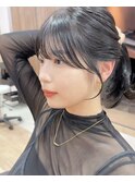 韓国×顔まわりカット×レイヤーカット×グレージュ