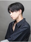 前下がりライン【センターパート】2ブロック刈り上げマッシュ
