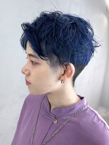 アルバム 銀座(ALBUM GINZA)&nbsp;短髪アッシュブラックツーブロックグレージュカラー_ba478711