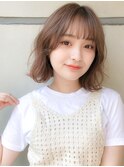 女性らしいゆるふわボブ