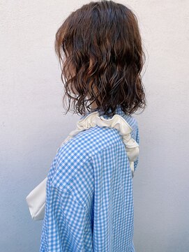 フェンヘアーアイス 中目黒(Fen.hair ici) 20代30代大人可愛いボブくせ毛風パーマラベンダーベージュ