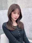 メルティカラー似合わせカットフェミニンロング韓国レイヤー