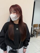 ミニヨン バイ ハピネス 高の原店(mignon by Happiness) ピンクブラウン チェリーブラウン 顔まわりレイヤー