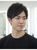 yaメンズショート/刈り上げセンターパート/爽やかカット