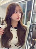 くびれヘアレイヤーカット韓国ヘア顔周りカット艶カラー