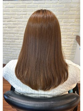 ストレート×オレンジブラウン