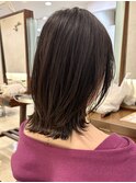 透け感バックシルエットレイヤーボブ×髪質改善Kchiara天神奥野