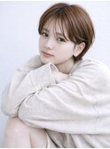 池袋 くびれショート 大人ショート コーラルピンク 髪質改善