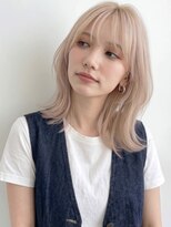 カバーヘア ブリス 志木南口駅前店(COVER HAIR bliss)&nbsp;ハイトーンダブルカラー/ホワイト/ブロンド/くびれミディp志木
