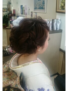 かぐや姫 エルモード フェレ美容室 行徳店 振り袖着物+ヘアーセット