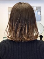 ミッテル(mittell)&nbsp;ボブ毛先パーマことりベージュ黒髪ウォーターフォール