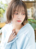 カバーヘアアンドスパ ブリス 浦和(COVER HAIR&SPA bliss)&nbsp;透け感バング前下がり外ハネボブくびれヘアb浦和20代30代40代