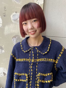 ロジ(loji) 顔まわりボブ×deep red